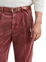 Garment Dyed Leisure Fit Trousers Cotton Corduroy