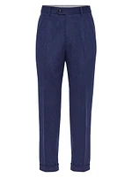 Wool and Cashmere Combed Flannel Leisure Fit Trousers