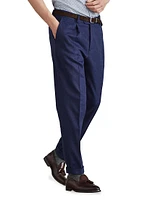 Wool and Cashmere Combed Flannel Leisure Fit Trousers