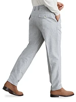 Virgin Wool Flannel Leisure Fit Trousers With Double Pleats And Tabbed Waistband