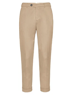 Garment Dyed Italian Fit American Pima Cotton Comfort Gabardine Trousers