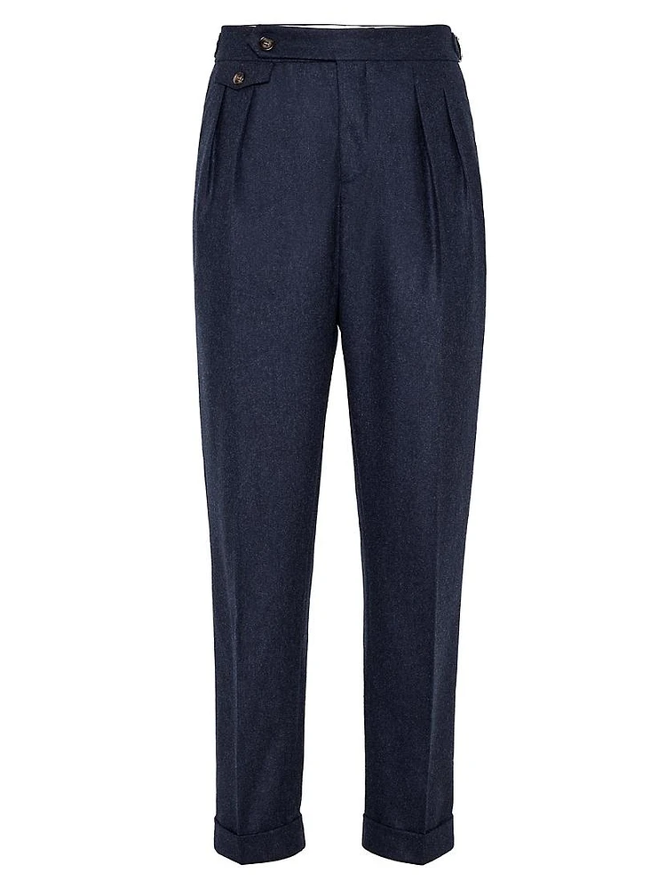 Virgin Wool Flannel Tailor Fit Trousers