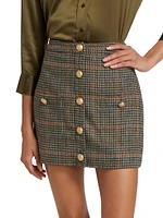 Zander Button-Front Miniskirt