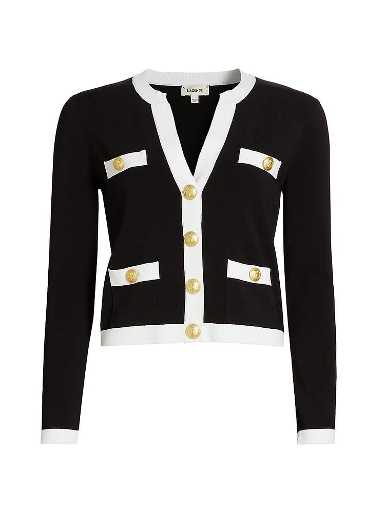 Estefania Contrast-Trim Cardigan