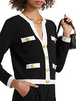 Estefania Contrast-Trim Cardigan