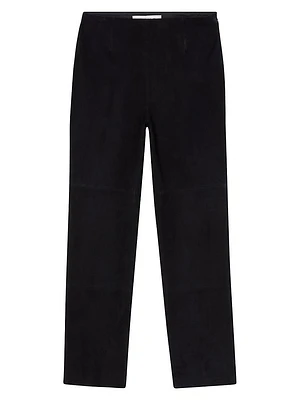 Suede High-Waist Trousers