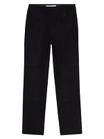 Suede High-Waist Trousers