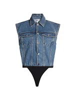 Carlyle Denim Sleeveless Bodysuit