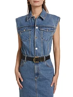 Carlyle Denim Sleeveless Bodysuit