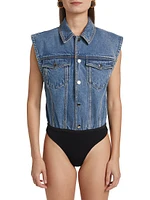 Carlyle Denim Sleeveless Bodysuit