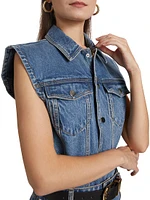 Carlyle Denim Sleeveless Bodysuit