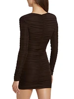 Julisa Ruched Long-Sleeve Minidress