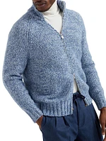 Wool and Cashmere Cardigan with Zipper