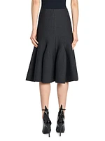 Sculptural Wool Midi-Skirt