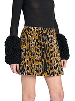 Leopard Jacquard Miniskirt