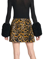 Leopard Jacquard Miniskirt