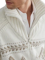 Cardigan Cashmere Feather Yarn with Zipper