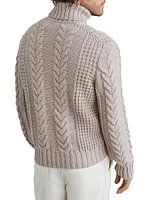 Cable Knit Turtleneck Sweater Cashmere