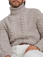 Cable Knit Turtleneck Sweater Cashmere