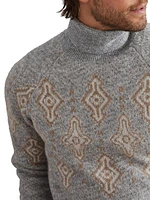 Geometric Jacquard Turtleneck Sweater