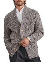 Virgin Wool and Cashmere Cable Knit Cardigan