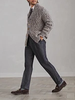 Virgin Wool and Cashmere Cable Knit Cardigan