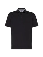 Cotton Jersey Basic Fit Polo with Shirt Style Collar