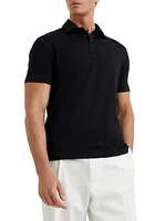 Cotton Jersey Basic Fit Polo with Shirt Style Collar