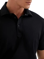 Cotton Jersey Basic Fit Polo with Shirt Style Collar