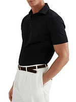 Cotton Jersey Basic Fit Polo with Shirt Style Collar