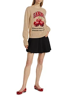 Cherry Wool-Blend Crewneck Sweater