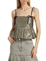 Plaid Cotton Sleeveless Top