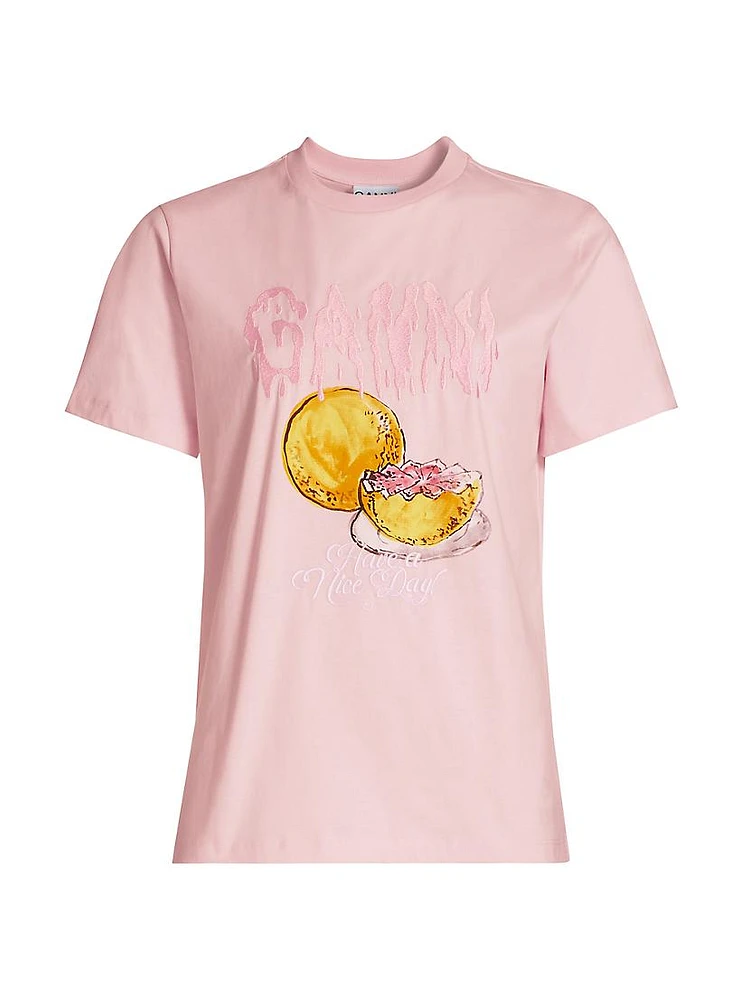 Grapefruit-Print Cotton T-Shirt