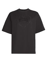 Embroidered Heart Cotton T-Shirt