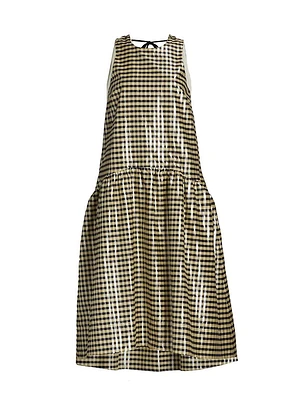 Plaid Cotton A-Line Midi-Dress