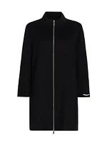 Salvia Wool-Blend Zip-Up Coat