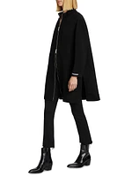 Salvia Wool-Blend Zip-Up Coat