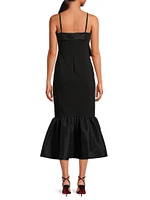 Patti Bow Flounce Midi-Dress