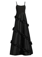 Arissa Ruffle-Trim Ballgown
