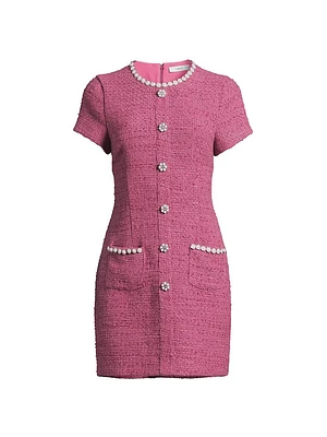 Alani Tweed Embellished Trim Dress