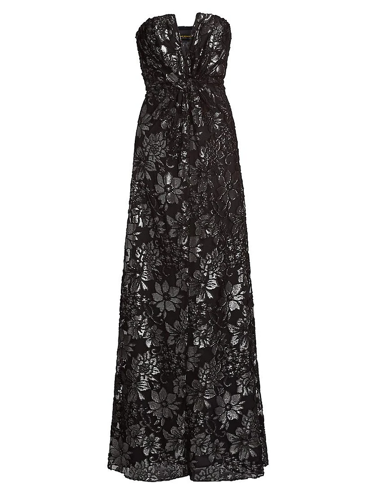 Rodgers Metallic Floral Gown