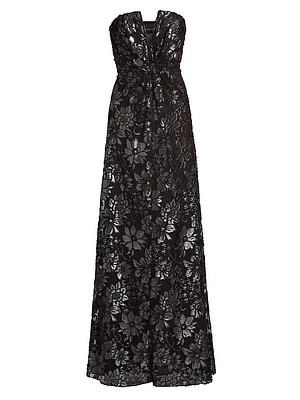 Rodgers Metallic Floral Gown