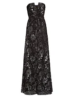 Rodgers Metallic Floral Gown