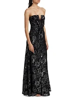 Rodgers Metallic Floral Gown