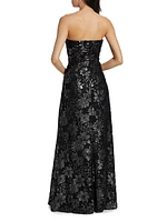 Rodgers Metallic Floral Gown