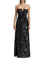 Rodgers Metallic Floral Gown