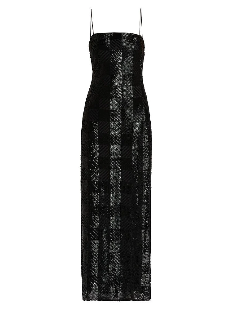 Verlo Beaded Column Gown