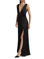 Ameera Satin Plunge Gown