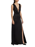 Ameera Satin Plunge Gown