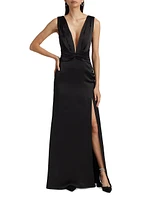 Ameera Satin Plunge Gown